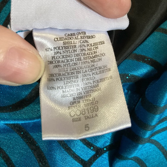 🌞Jona Michelle Turquoise&Black Circular Design Great Dress for Holidays C - Picture 3 of 10